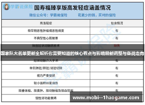 国家队大名单更新全解析你需要知道的核心看点与影响最新调整与备战走向